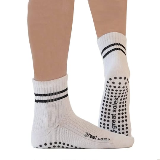 great-soles-grippy-crew-sock-non-skid-sticky-grip-socks-for-yoga-pilates-barre-working-out-and-every-1