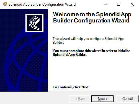 Splendid App Builder Configuration Wizard