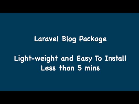 Laravel Blog Package