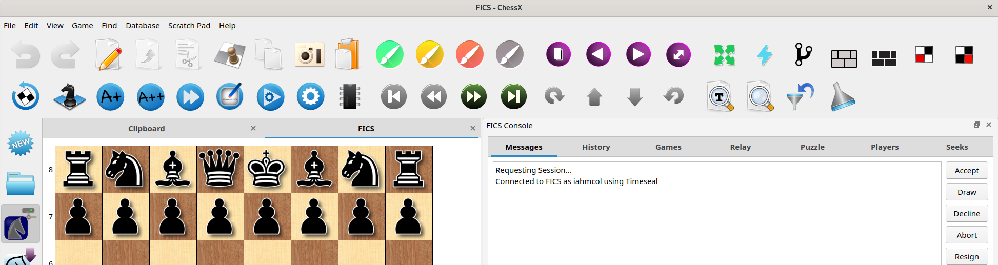 Chessx FICS Timeseal connection