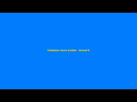 Laravel Menu Builder Demo