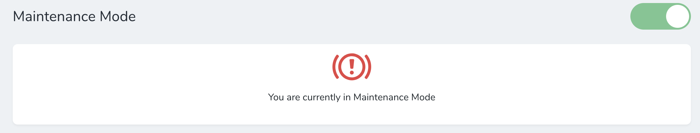 Maintenance Mode Screenshot