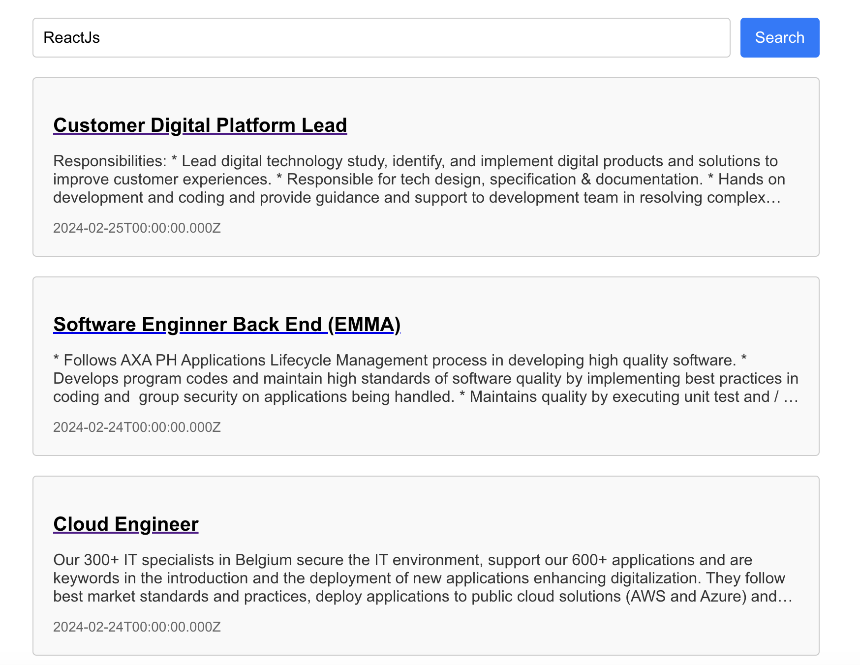 Final Result of the Job Board Tutorial