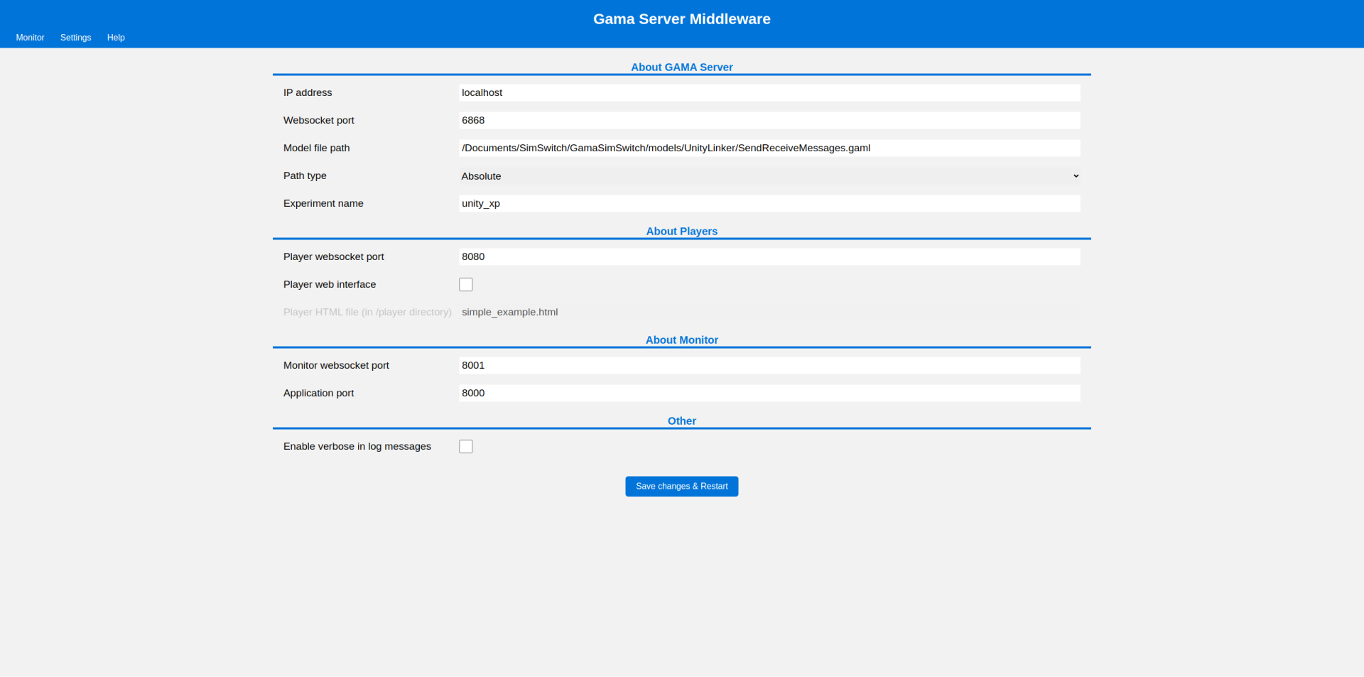 Middleware Settings