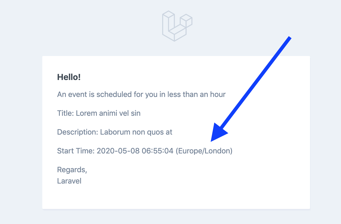 Laravel Events Reminders screenshot