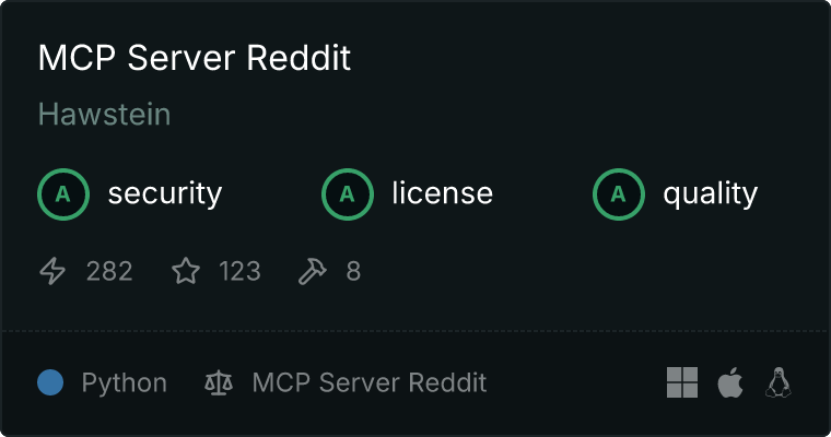 Server Reddit MCP server