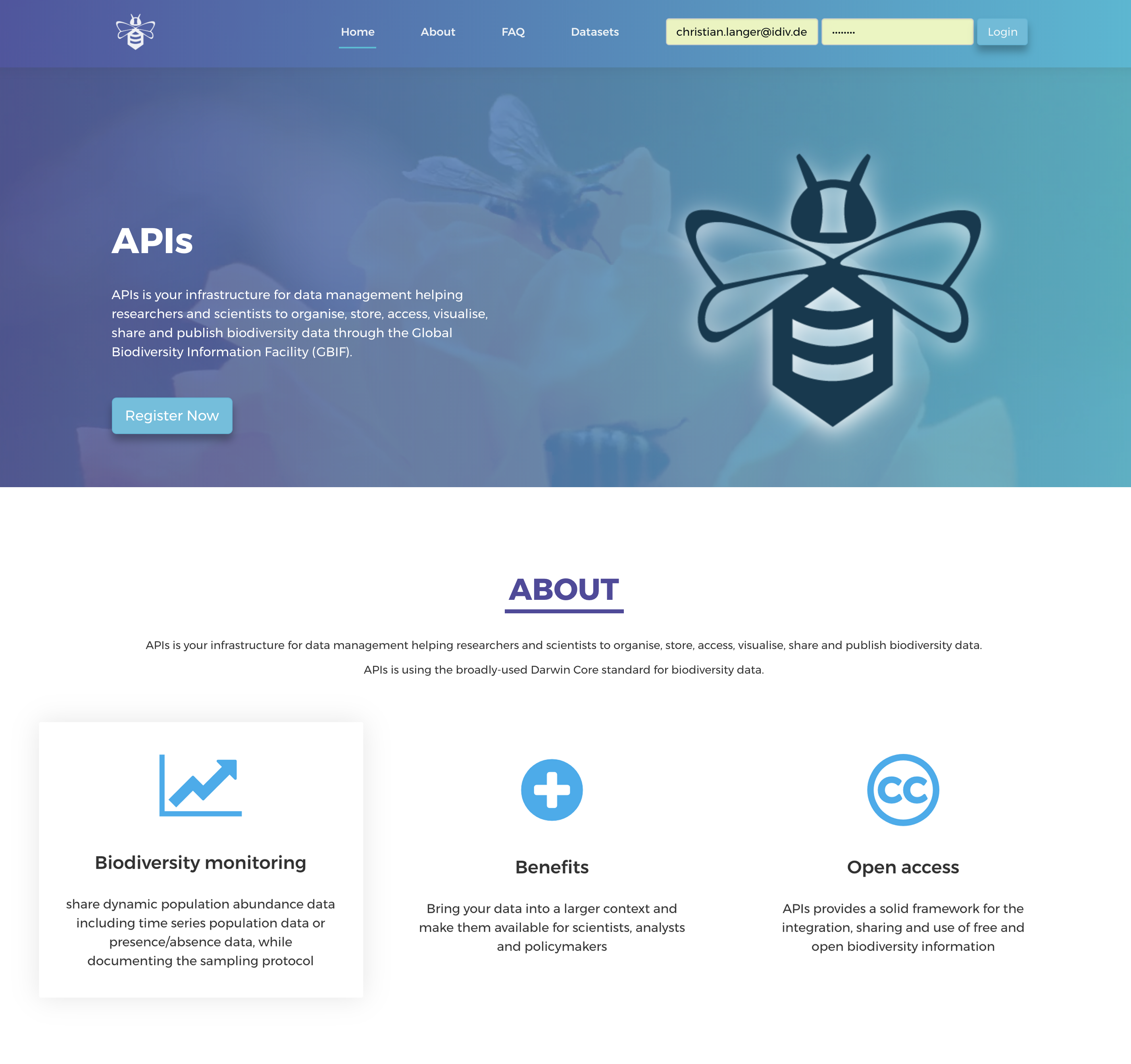 APIs landing page