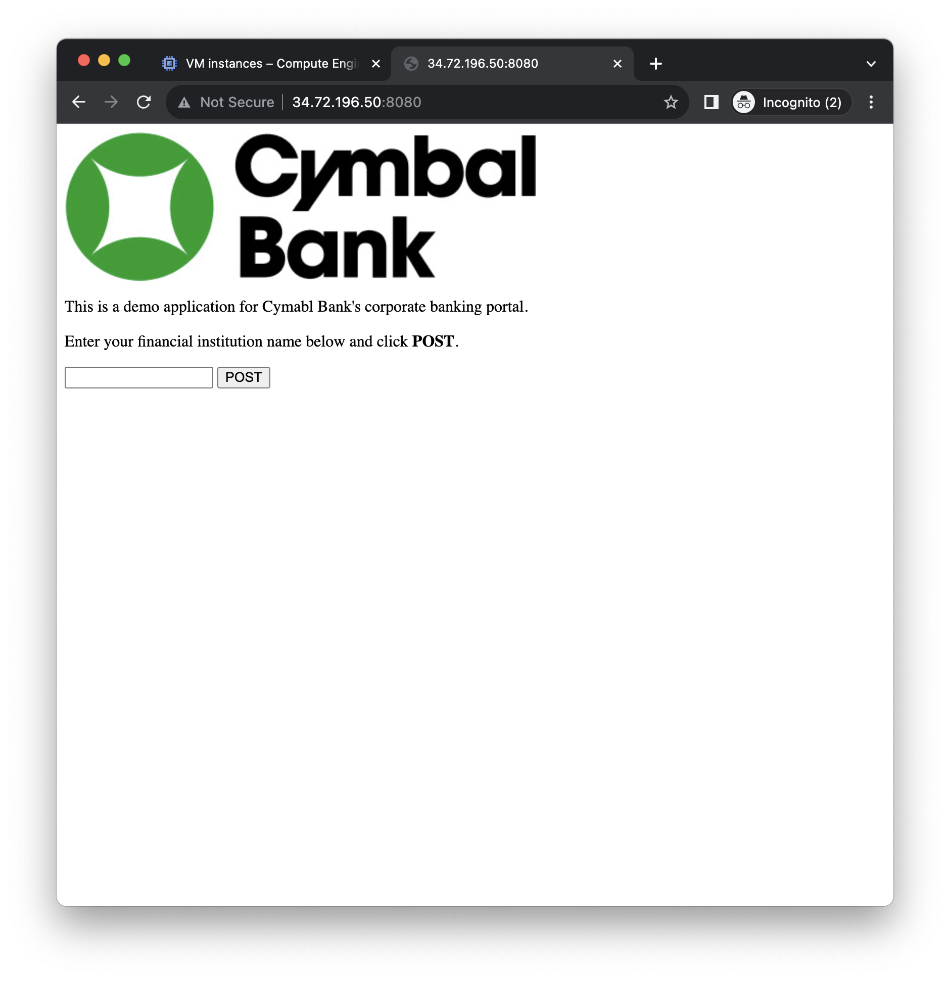 cymbal banking web portal