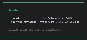 Successful local server start