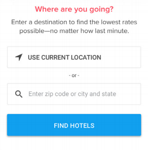 Auto-detection of location can save users time for a Find a hotel form. image source: https://uxplanet.org/mobile-form-usability-2279f672917d