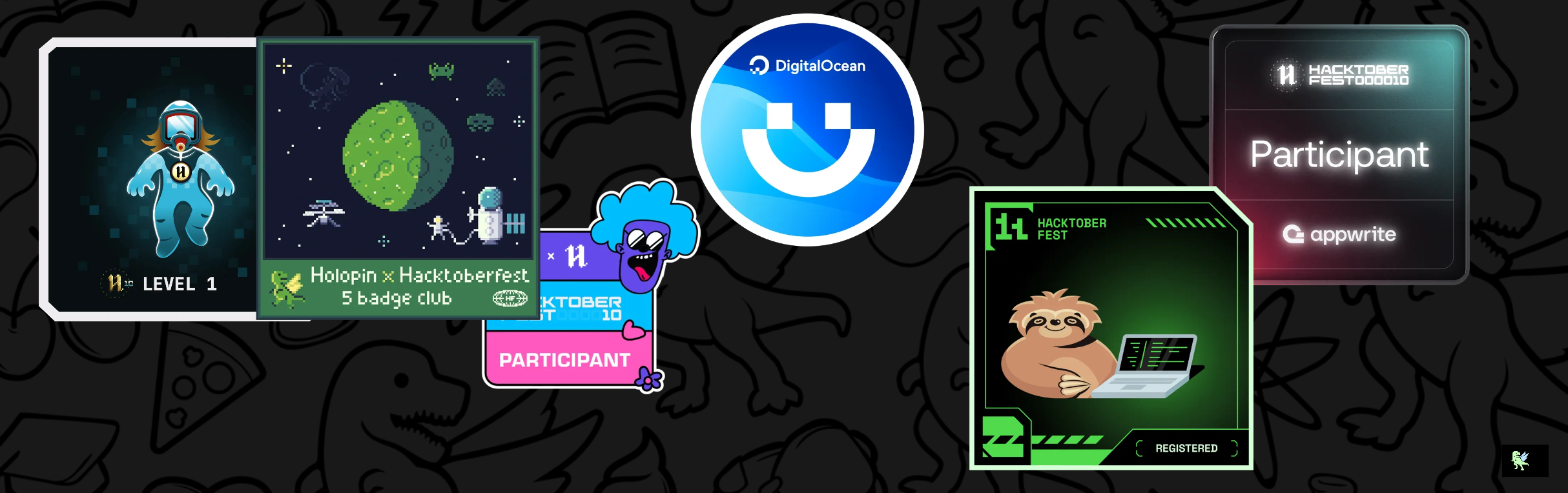 An image of @rajkanwars15's Holopin badges, which is a link to view their full Holopin profile