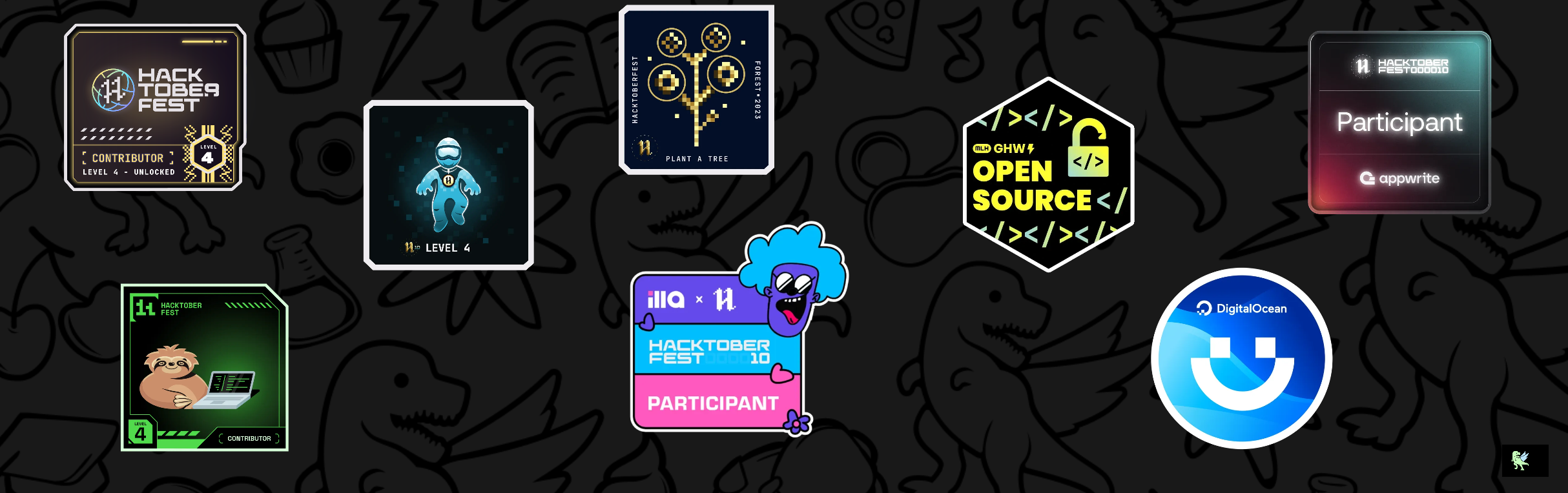 An image of @taufik041's Holopin badges, which is a link to view their full Holopin profile