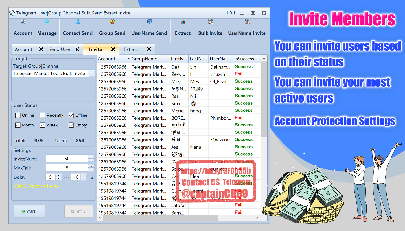 Telegram Bulk Sender|Extract|Scraper|Invite Market Pro 1.0.1