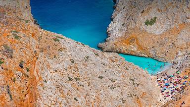 Seitan Limania Beach in Crete, Greece (© Georgios Tsichlis/Alamy)