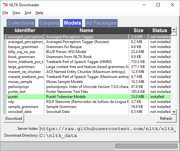 NLTK Downloader