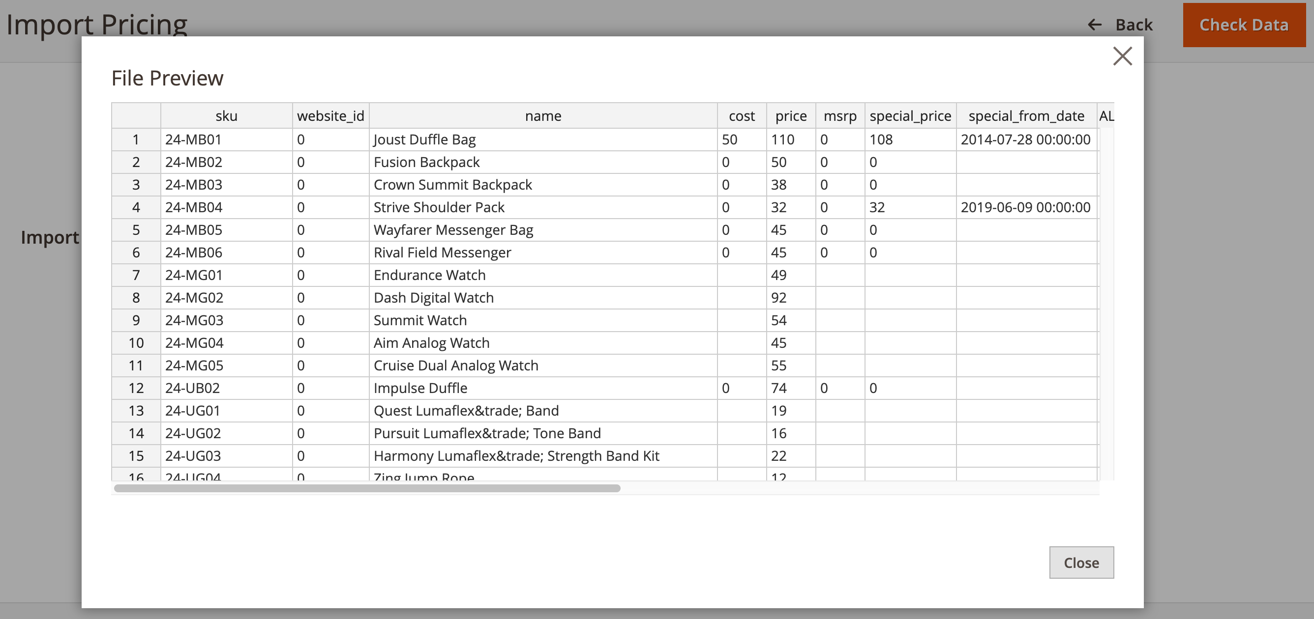 CSV Uploader with File Preview