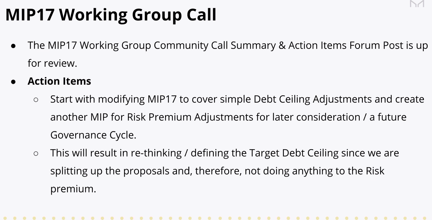 MIP17 Working Group Call