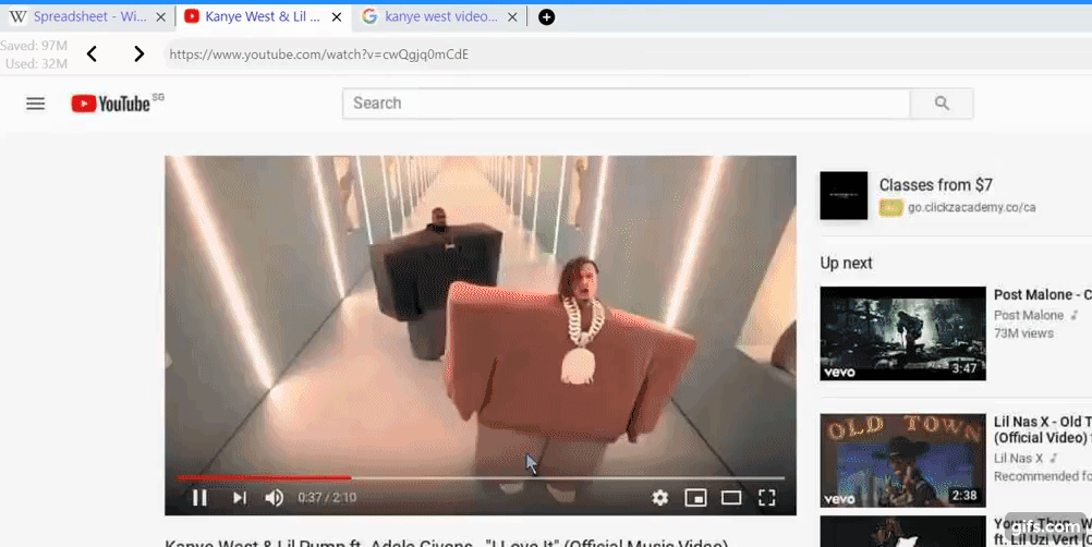 GIF of browser in action