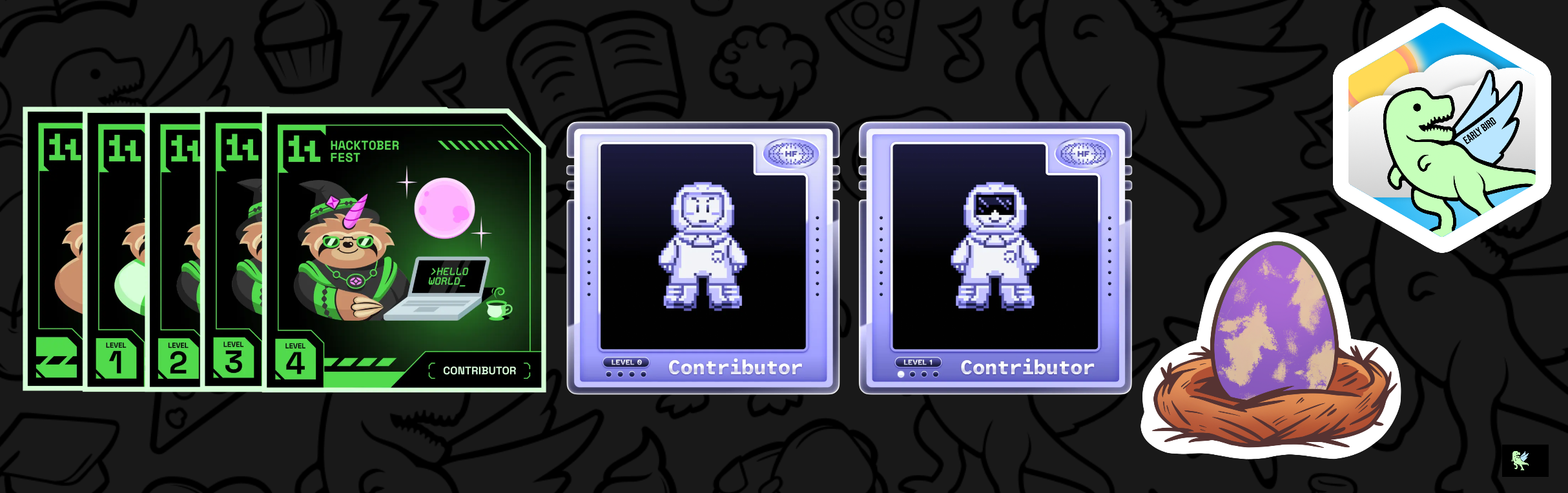 An image of @therealharshit's Holopin badges, which is a link to view their full Holopin profile