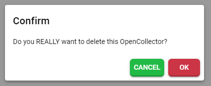 Open Collectors - Delete - Confirm