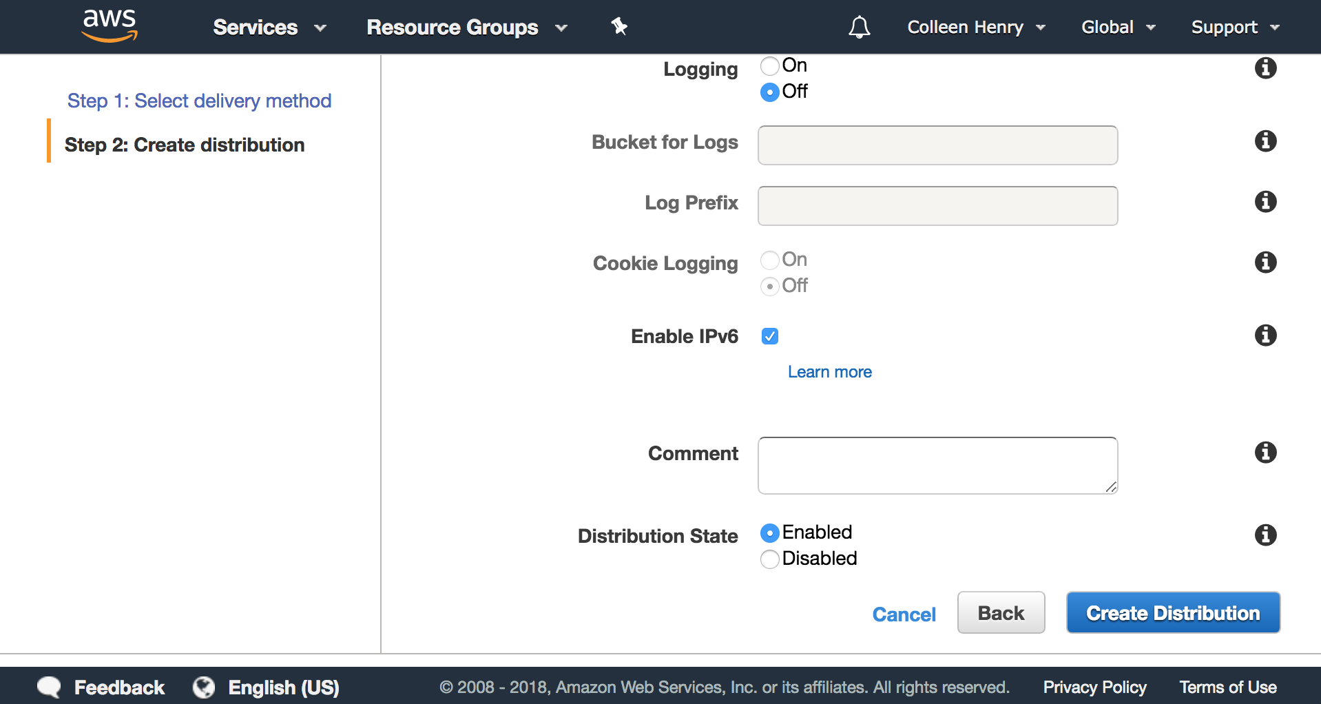 Create Distribution 1