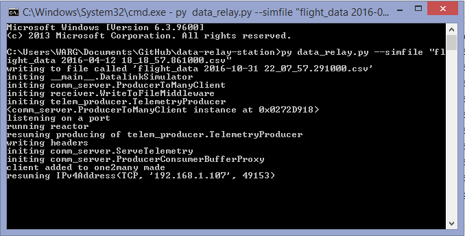 data-relay-station connection