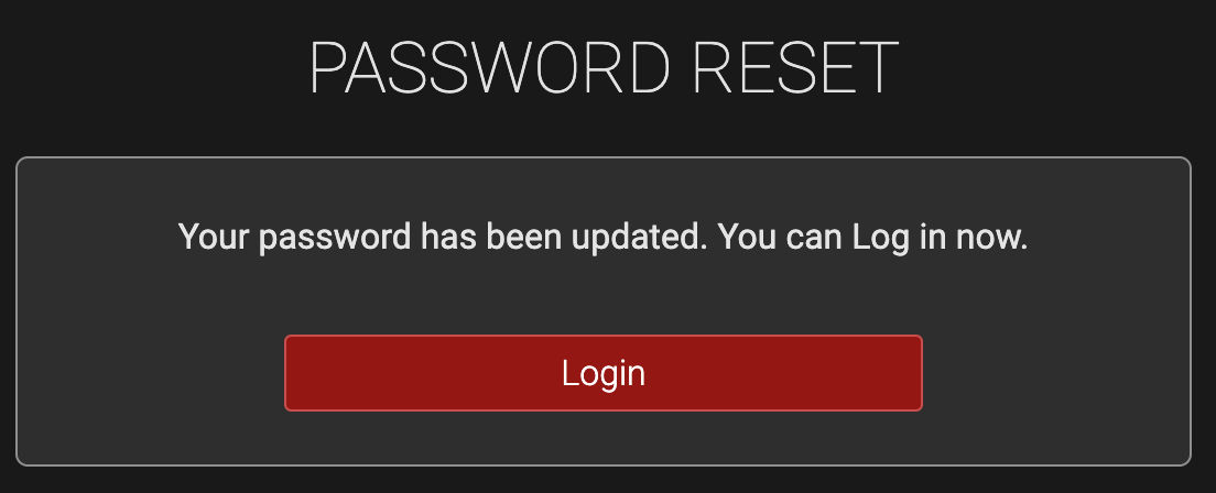 Password Reset