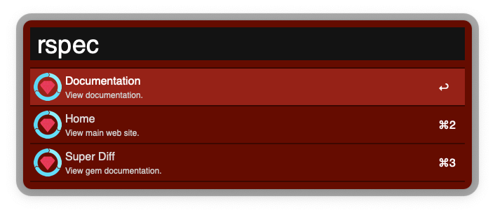 RSpec workflow screenshot.