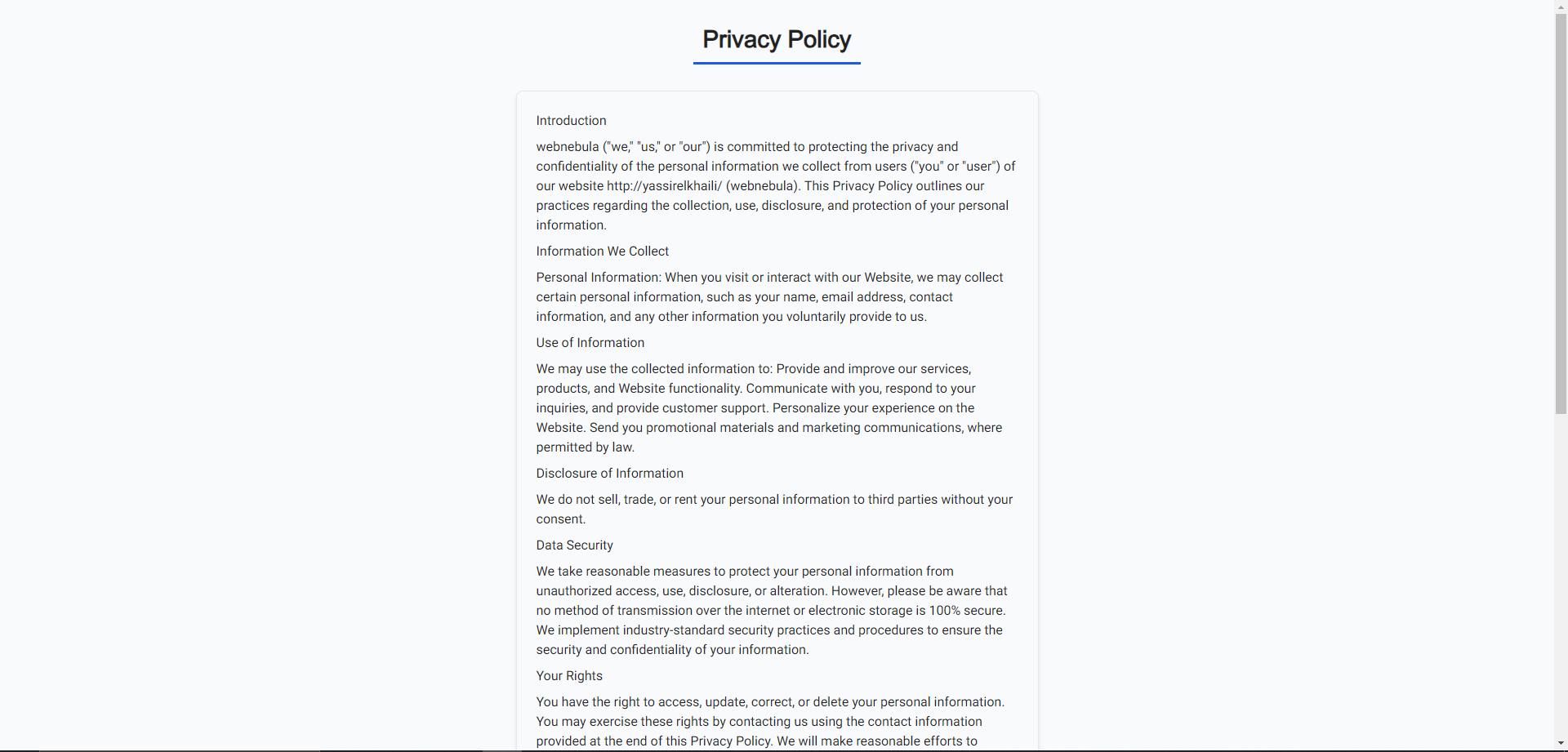 Privacy policy