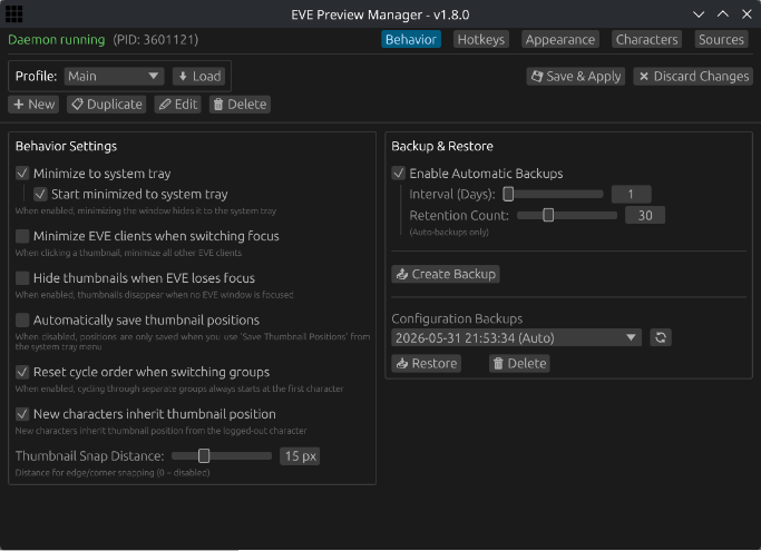 EVE Preview Manager in action