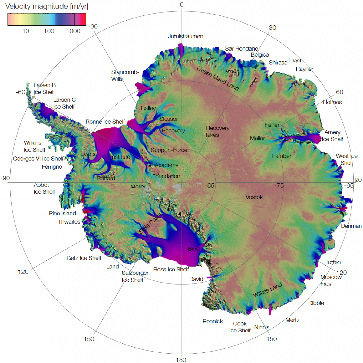 MEaSUREs Ice Velocity Map