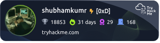 TryHackMe Badge - shubhamkumr