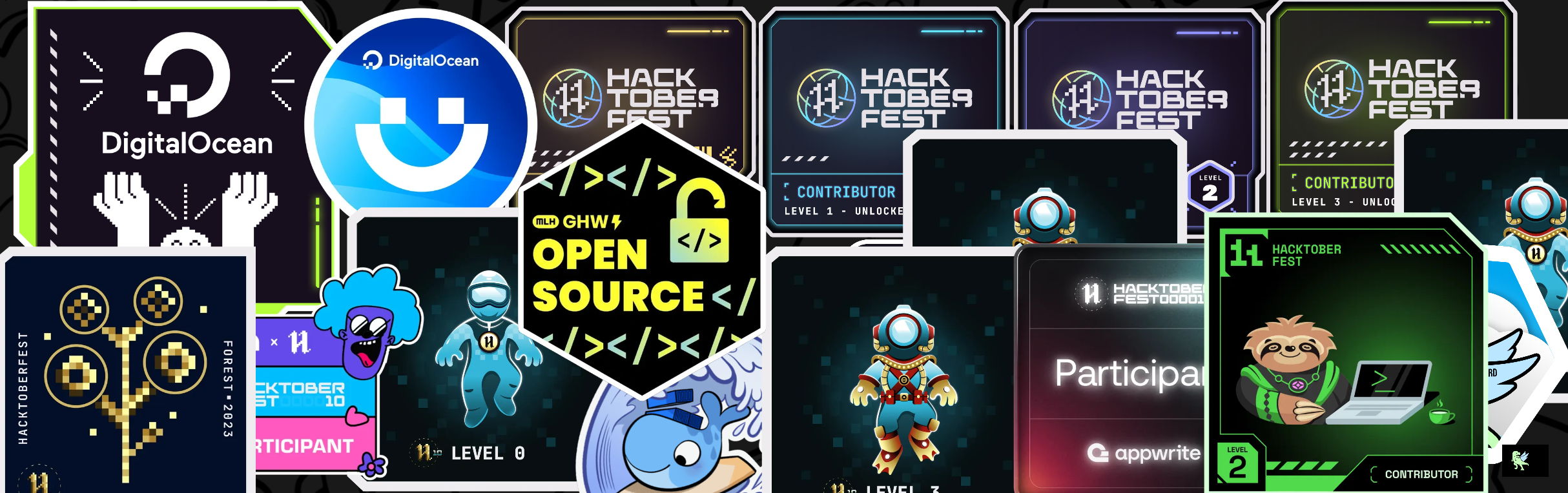 An image of @josel's Holopin badges, which is a link to view their full Holopin profile