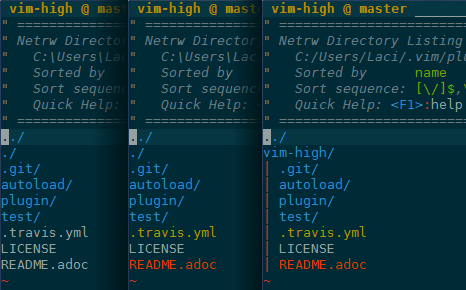 Vim Netrw filetype coloring