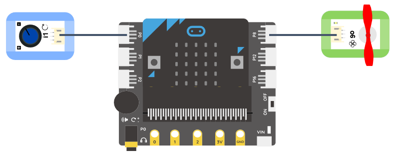 调速风扇microbit连线图