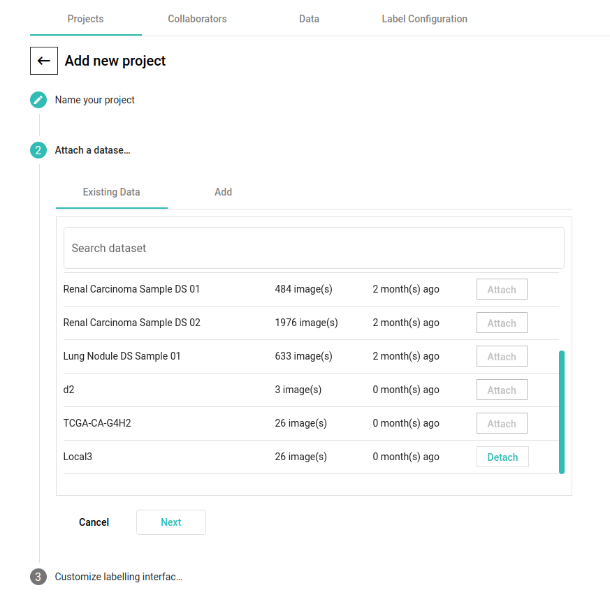 Project - Attach a Dataset