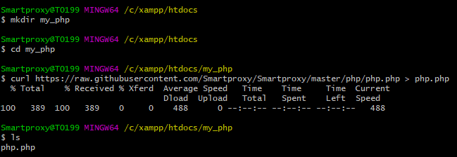 curl smartproxy php code sample