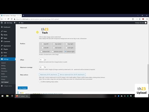 th23 Upload - Watermark options video