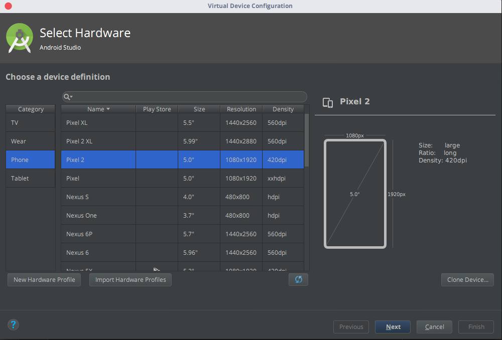 Emulator Device Picker