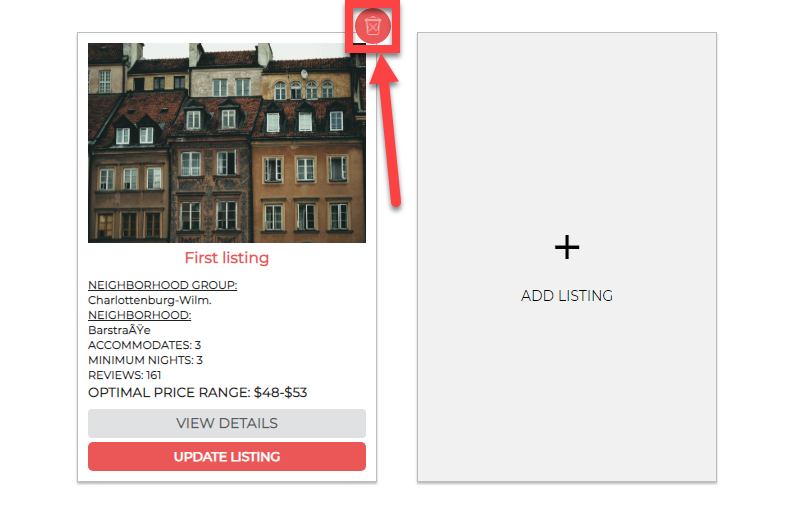 Delete Listing