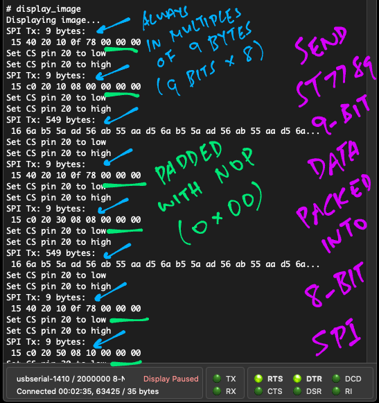 Sending packed data to ST7789 on PineDio Stack