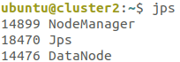 Jps console result for cluster 2,3,4