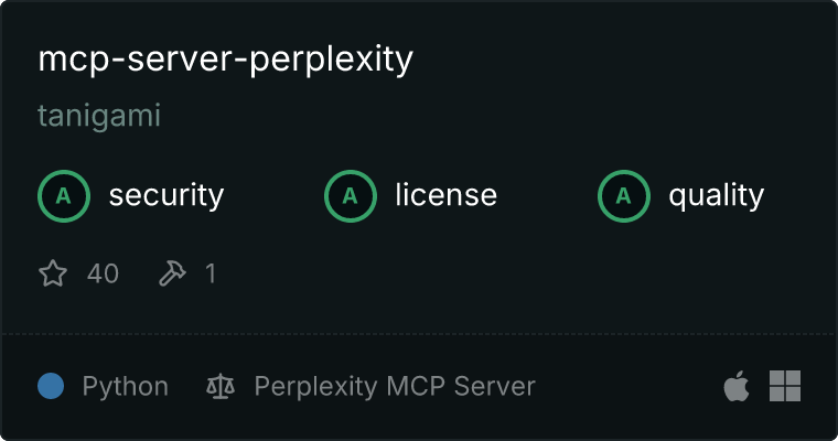 Perplexity Server MCP server