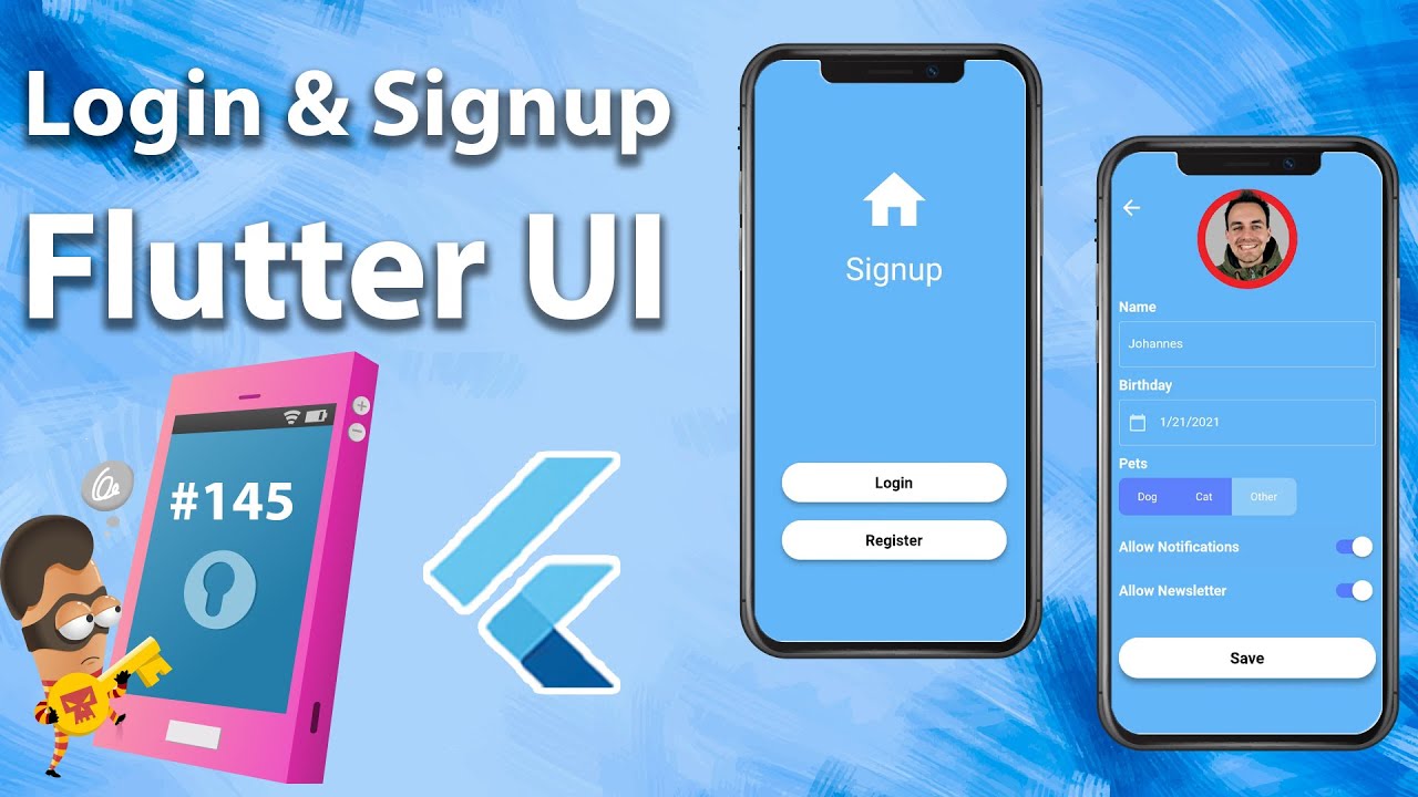 Flutter Tutorial - Login & Signup - Flutter UI  YouTube video