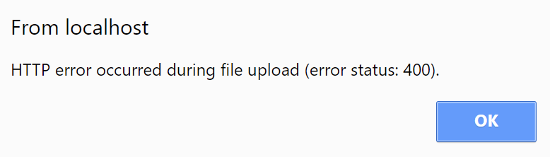 Vague error about HTTP 400 status code