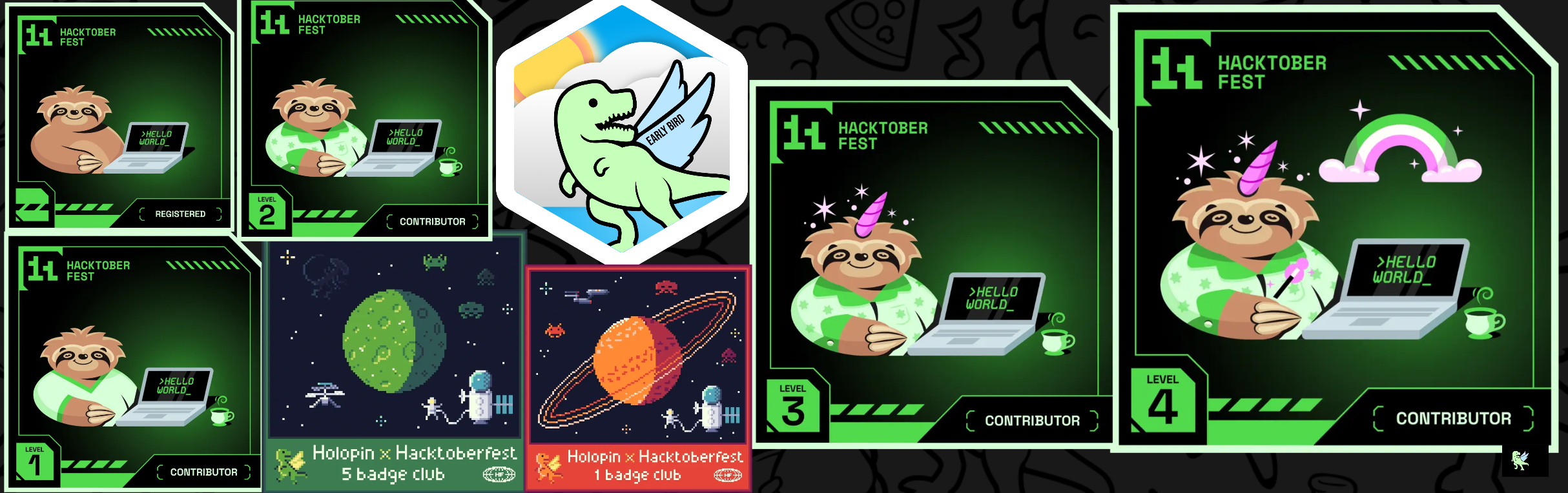 An image of @supercoder2005's Holopin badges, which is a link to view their full Holopin profile