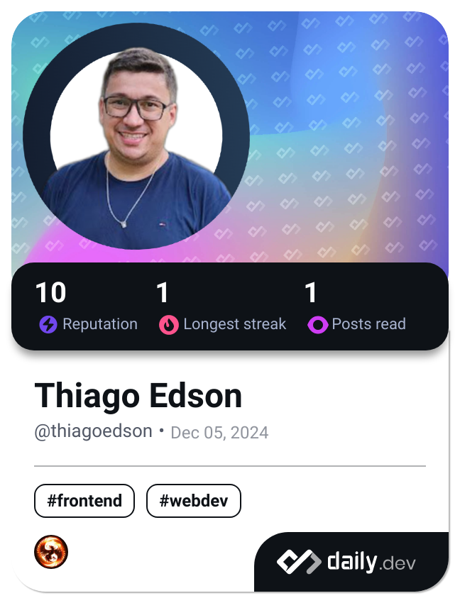 Thiago Edson's Dev Card