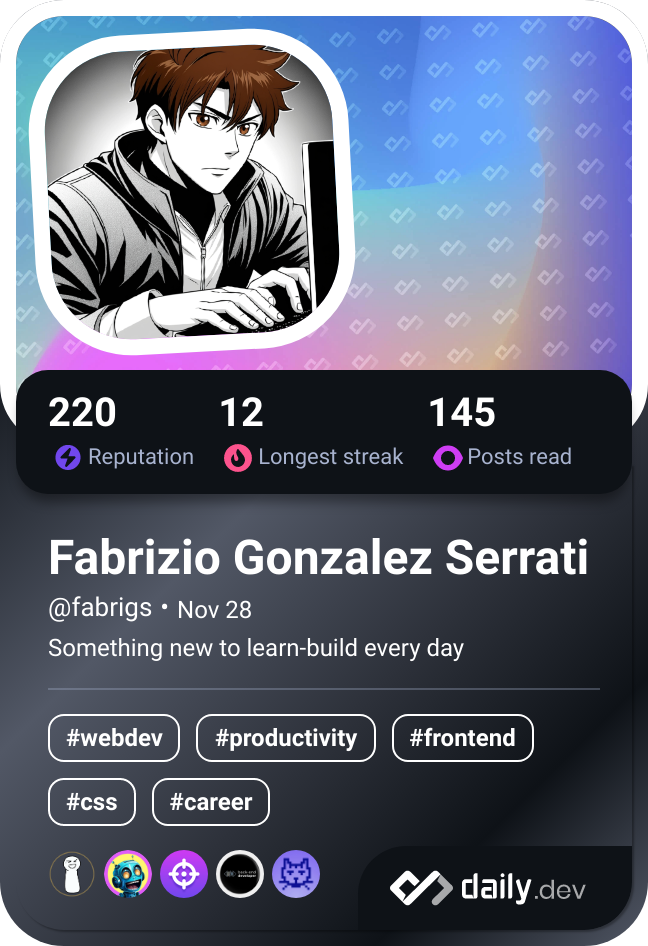 Fabrizio Gonzalez Serrati's Dev Card