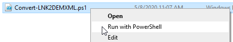 Right-click the script in Windows Explorer and click "Run with PowerShell".