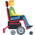 Man in motorized wheelchair facing right